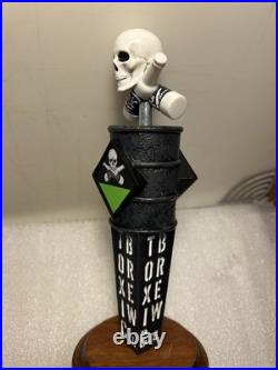 TOXIC BREW COMPANY TOXIC RADIOACTIVE WASTE BARREL & SKULL beer tap handle. OHIO