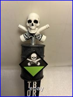 TOXIC BREW COMPANY TOXIC RADIOACTIVE WASTE BARREL & SKULL beer tap handle. OHIO