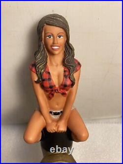 TWIN PEAKS BREWING KNOTTY BRUNETTE draft beer tap handle. TEXAS
