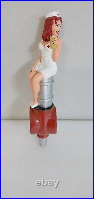 The Naughty Nurse Sexy Redhead Lady City Steam 11 Draft Beer Tap Handle