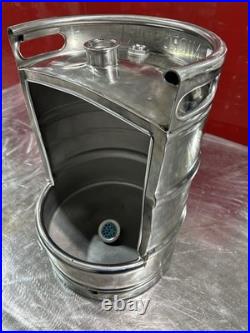 Unique urinals made from beer kegs rolled edges, With A Manya Valve