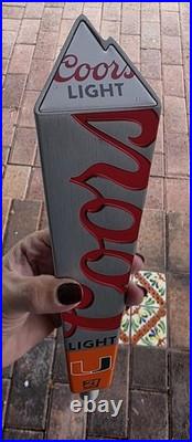 University Of Miami (UM) Coors Light 12 Aluminum Tap Handle NEW