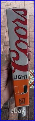 University Of Miami (UM) Coors Light 12 Aluminum Tap Handle NEW