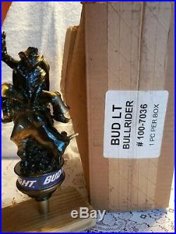 VERY RARE NEW 1998 Bud Light Beer Bucking Bull Rider tap handle Rodeo Cowboy