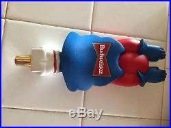 VINTAGE FLYING BUD MAN figural BEER TAP HANDLE KEG TOPPER KNOB Budweiser