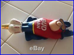 VINTAGE FLYING BUD MAN figural BEER TAP HANDLE KEG TOPPER KNOB Budweiser