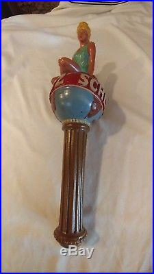 VINTAGE Schlitz Lady on the Moon on Earth Beer Tap Handle