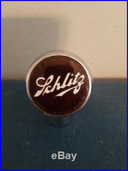 (VTG) 1930s schlitz beer ball knob chrome tap handle wis rare