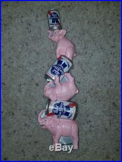 Very Rare PBR Pabst Blue Ribbon Pink Circus Elephants 11.5 Beer Keg Tap Handle