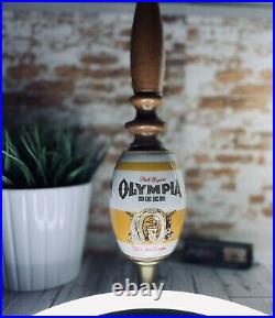 Vintage 1950's OLYMPIA BEER Barrel Shaped Ceramic Porcelain Beer Tap Handle 12