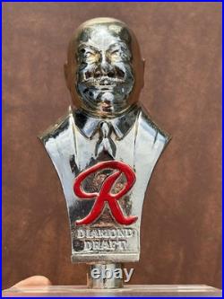 Vintage 1950's SICK'S RAINIER Diamond Draft Beer Tap Handle Brew Master Bust Guy