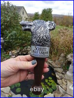 Vintage 1978 JOS. SCHLITZ MALT LIQUOR BULL BEER Tap Handle SUPER! UNUSED
