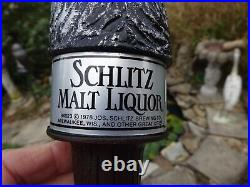 Vintage 1978 JOS. SCHLITZ MALT LIQUOR BULL BEER Tap Handle SUPER! UNUSED