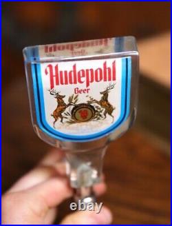 Vintage Beer Tap Handle Hudepohl Beer Knob Stag Deer Lucite Cincinnati Ohio