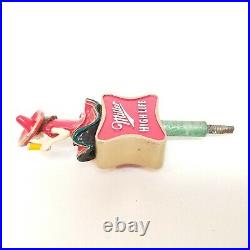 Vintage Beer Tap Handle Miller High Life Girl on Moon Lady w Red Hat Sitting