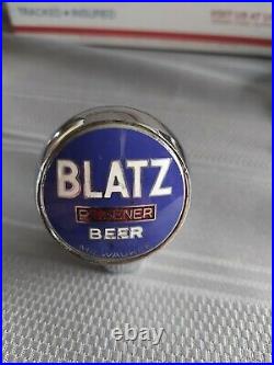 Vintage Blatz Pilsener Beer Ball Knob tap handle Enamel Chrome Fox Co Cinc. OH