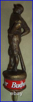 Vintage Budweiser Beer Heritage Collection Bronze Baseball Player Tap Handle MLB