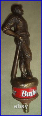 Vintage Budweiser Beer Heritage Collection Bronze Baseball Player Tap Handle MLB