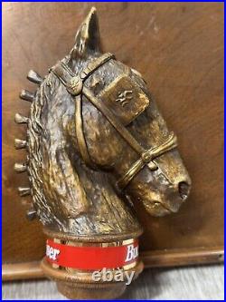 Vintage Budweiser Clydesdale Horse Tap Handle Head Beer Bar Mancave COMPLETE