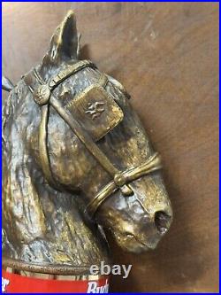Vintage Budweiser Clydesdale Horse Tap Handle Head Beer Bar Mancave COMPLETE