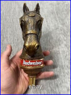 Vintage Budweiser Clydesdale Horse Tap Handle Head Beer Bar Mancave COMPLETE