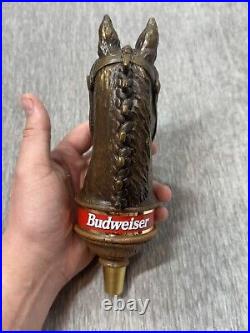 Vintage Budweiser Clydesdale Horse Tap Handle Head Beer Bar Mancave COMPLETE