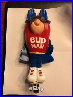 Vintage Budweiser Flying Bud Man Bar Tap Budman Beer Handle Sign Keg Topper Knob