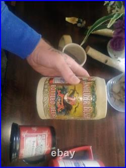 Vintage Budweiser keg tap handles and mugs