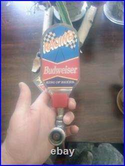 Vintage Budweiser keg tap handles and mugs