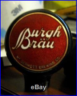 Vintage Burgh Brau Beer Frank Mcdermott Brewing Ball Tap Knob Handle Chicago IL