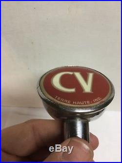 Vintage CV Champagne Velvet Beer Ball Tap Knob Handle, Terre Haute Brewing Co