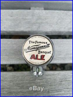 Vintage Early NARRAGANSETT Beer Porcelain Ball Beer Tap Handle Shift Knob