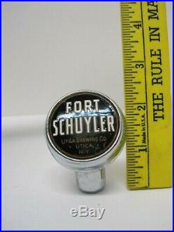Vintage FORT SCHUYLER Beer Ball Chrome Knob Tap Handle of the Utica Brewing Co