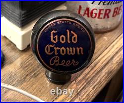 Vintage Gold Crown Beer Ball Tap Knob / Handle United States Brg Co Chicago IL