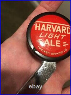 Vintage HARVARD LIGHT ALE Beer Ball Knob Tap Handle Lowell, MA Massachusetts