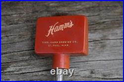 Vintage Hamms Beer Superior Beer Advertising Pump Tap Handle w Enamel Emblem