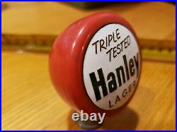 Vintage Hanley Lager Beer Tap Handle Knob, Triple Tested