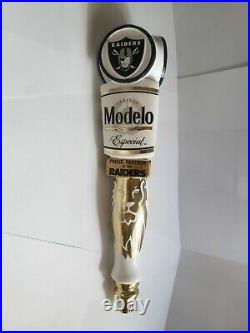 Vintage Las Vegas Raiders Beer Tap Handle Modelo Hand Painted! Rare Nice