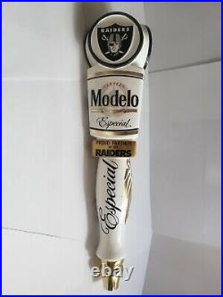 Vintage Las Vegas Raiders Beer Tap Handle Modelo Hand Painted! Rare Nice