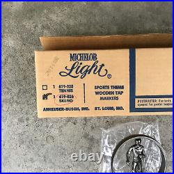 Vintage Michelob Light Skiing Beer 10 Tap Handle Wooden Markers withBox