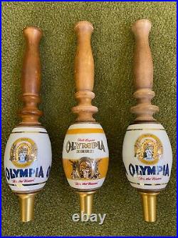 Vintage OLYMPIA BEER CERAMIC Beer Tap Handle and two non vintage