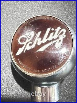 Vintage Original Schlitz Beer Ball Knob Beer Tap Handle Enameled Excellent Cond