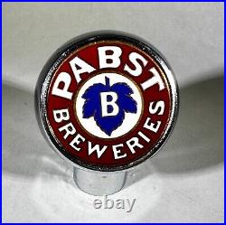 Vintage Pabst Red Beer Ball Knob Tap Handle Metal 1930's Pabst Milwaukee, WI