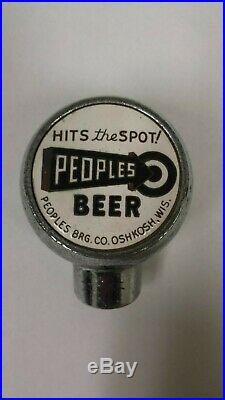 Vintage Peoples Beer Ball Knob Tap Handle Late 30's Oshkosh, Wisconsin #1987