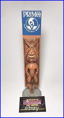 Vintage Primo Hawaiian Beer Tiki Warrior Carved Beer Tap Handle 1972 11 RARE