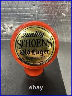 Vintage Quality Schoen's Old Lager Beer Tap Handle Ball Knob Wausau WI