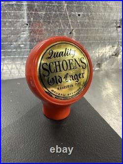 Vintage Quality Schoen's Old Lager Beer Tap Handle Ball Knob Wausau WI