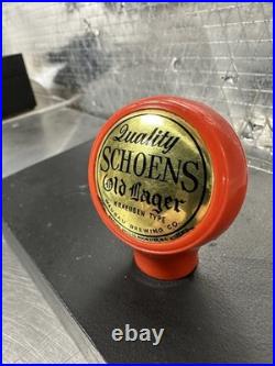 Vintage Quality Schoen's Old Lager Beer Tap Handle Ball Knob Wausau WI