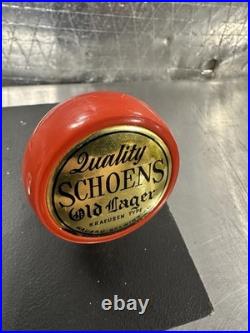 Vintage Quality Schoen's Old Lager Beer Tap Handle Ball Knob Wausau WI