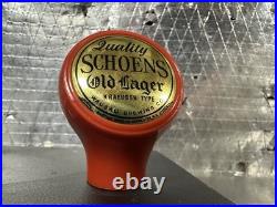 Vintage Quality Schoen's Old Lager Beer Tap Handle Ball Knob Wausau WI